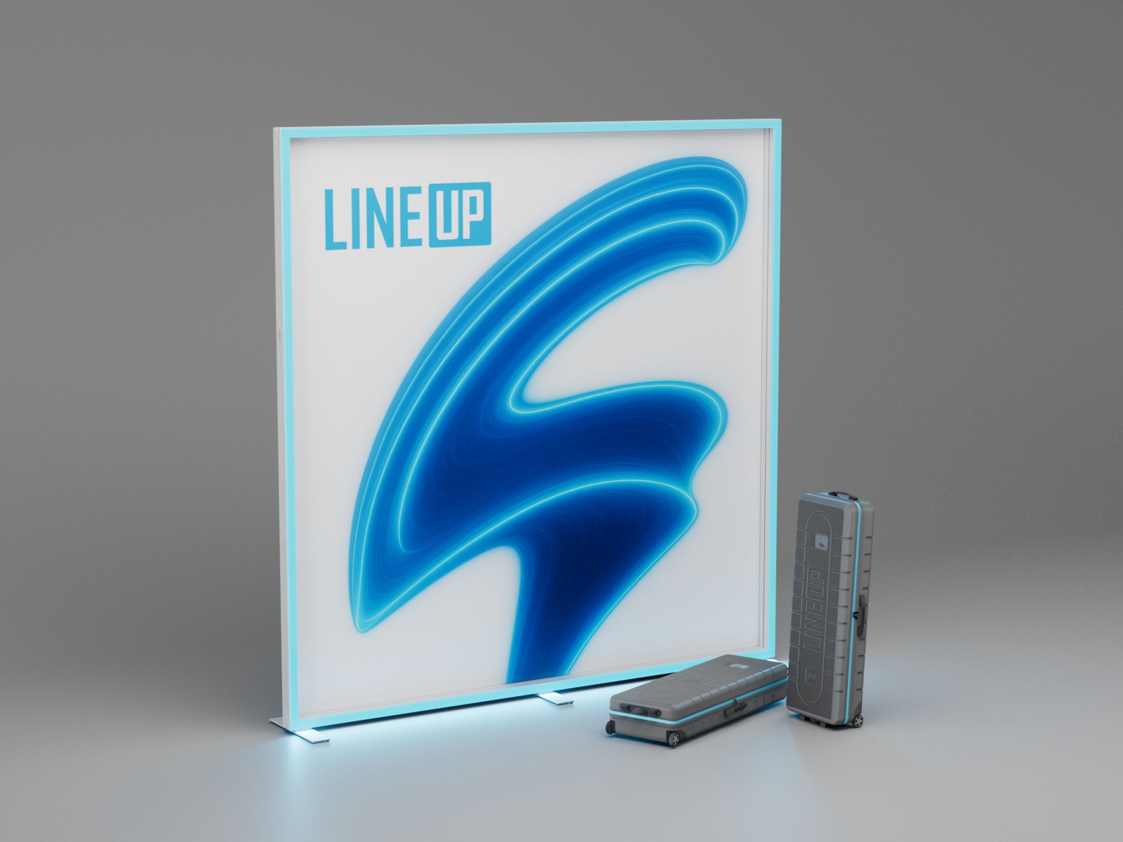 Mobiles LINEUP Leuchtdisplay mit Transportkoffern